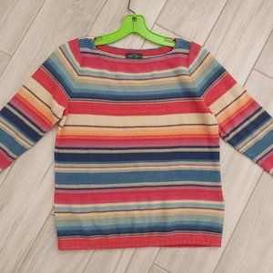 Lauren Jeans Co Multi Color Striped Pullover Sweater.   Size L